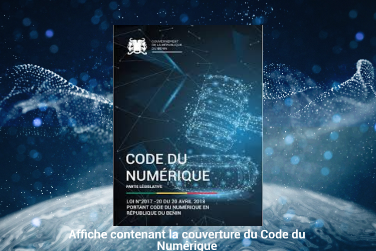 Affiche contenant la couverture du Code du Numérique